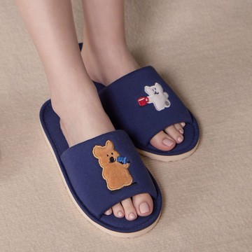 DINOTAENG | 咖啡開口室內拖鞋-星海藍(M / L)