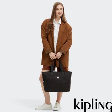 Kipling 黑色提花大容量手提托特包-COLISSA UP