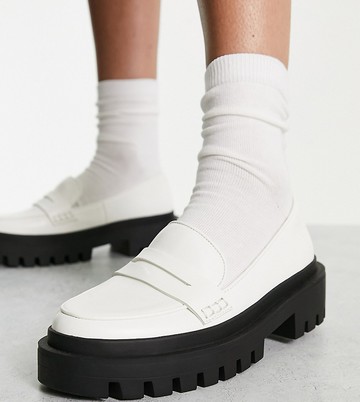 Rule London Exclusive Faith cleated loafters in white