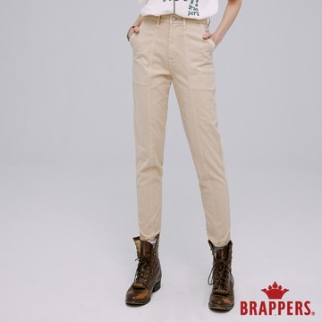 BRAPPERS 女款 Boy friend系列-高腰彈性九分褲-卡其
