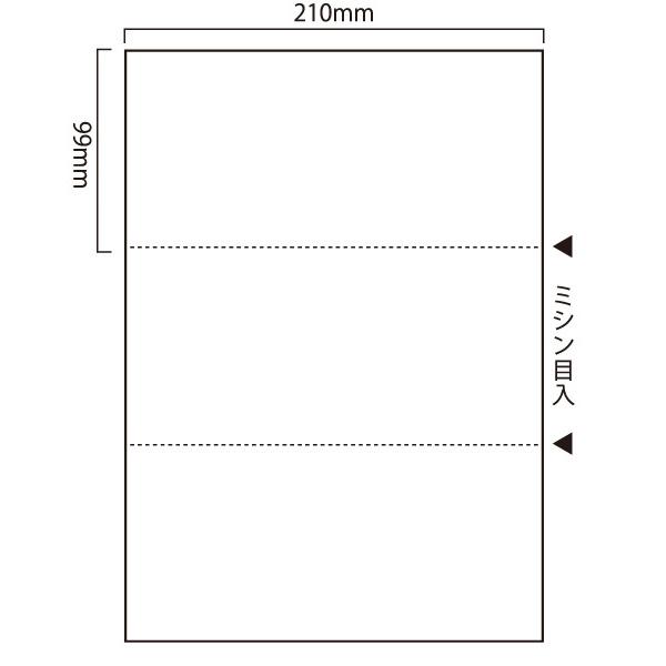 プリンタ帳票カット紙 汎用マルチカット スタンダード用 白紙 A4 3分割 穴無し 500枚×2冊セット SW-W30 (メーカー直送品)