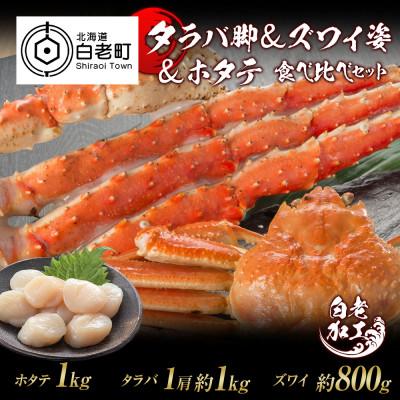 ふるさと納税 白老町 タラバ脚  ズワイ姿  ホタテ 食べ比べ セット BM071