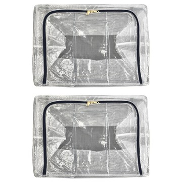 OP 生活 日系透明鋼架收納箱 (66L) 藍色 50x40x33cm  2個