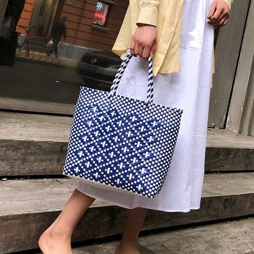 時尚菜籃子包休閑旅游度假包大包包單肩手提包女森系手工編織包袋