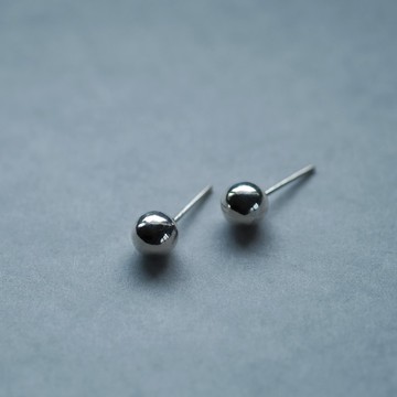 7mm 球體造型耳環 925 純銀