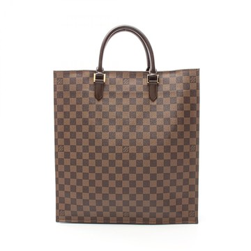 【二手名牌BRAND OFF】LOUIS VUITTON LV 路易威登 棕色 棋盤格 帆布 Sac Plat 手提包 托特包 N51140