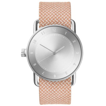 TID Watches No.2 銀x淡橘色真皮腕錶/40mm