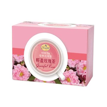 【曼寧花草茶】輕盈玫瑰茶  (2公克 X 60茶包) / 盒