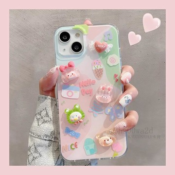 台灣出貨🚚 新款🔥立體小動物公仔蘋果14PRO手機殼iPhone16/15/14情侶高級感個性創