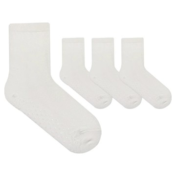 Hello Socks 舒適素色貼合襪 4入組  23-26cm  白色
