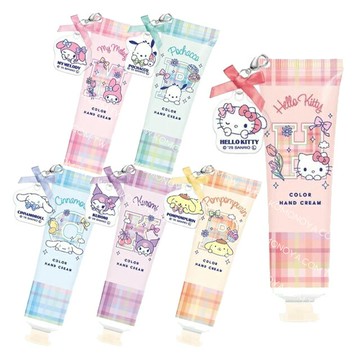 小禮堂 Sanrio 三麗鷗 保濕護手霜附壓克力吊飾 (蝴蝶結款) Kitty 美樂蒂 酷洛米