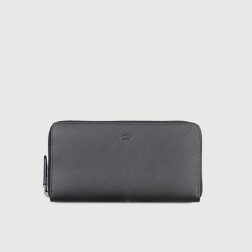 【免費升級送禮包裝】洛菲諾P-II 12卡拉鍊長夾-黑色/BF347-602-B