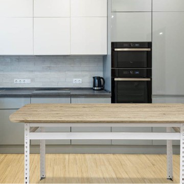 工業風餐桌｜免螺絲角鋼圓角款