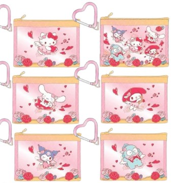 小禮堂 【拆售】Sanrio 三麗鷗 PVC扁平收納包吊飾 (天使款) Kitty 美樂蒂 大耳狗