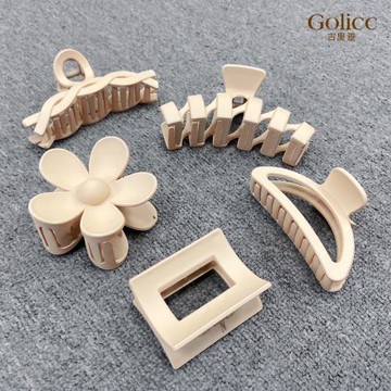 【Gulicc】古莉可 韓式 ins 奶茶系 鯊魚夾 5入(髮飾 頭飾 髮夾 抓夾 鯊魚夾 ins風 組合 情人節 母親節 七夕 生日禮物)