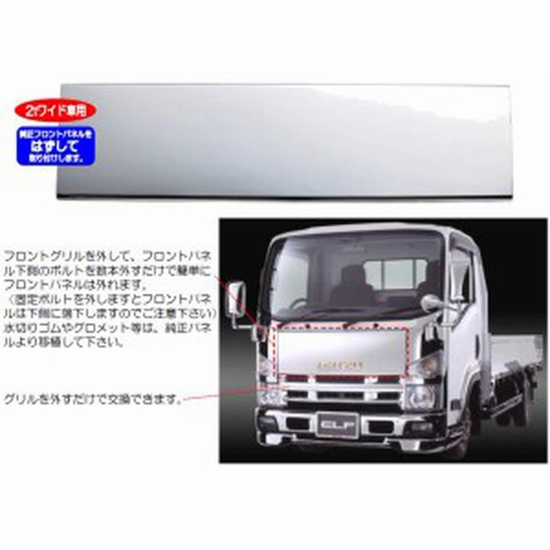 Jetイノウエ クロームメッキフロントパネル イスズ2t 07エルフ ハイキャブ ワイド車用 トラック用品 通販 Lineポイント最大1 0 Get Lineショッピング