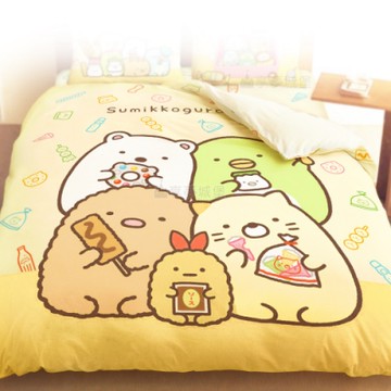 享夢城堡 雙人冬夏兩用被套6x7-角落小夥伴 零食派對-黃