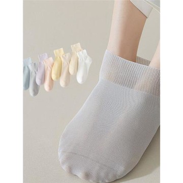松口襪子女夏天薄款老年人腳腫寬松月子襪純棉無骨老人短襪不勒腳