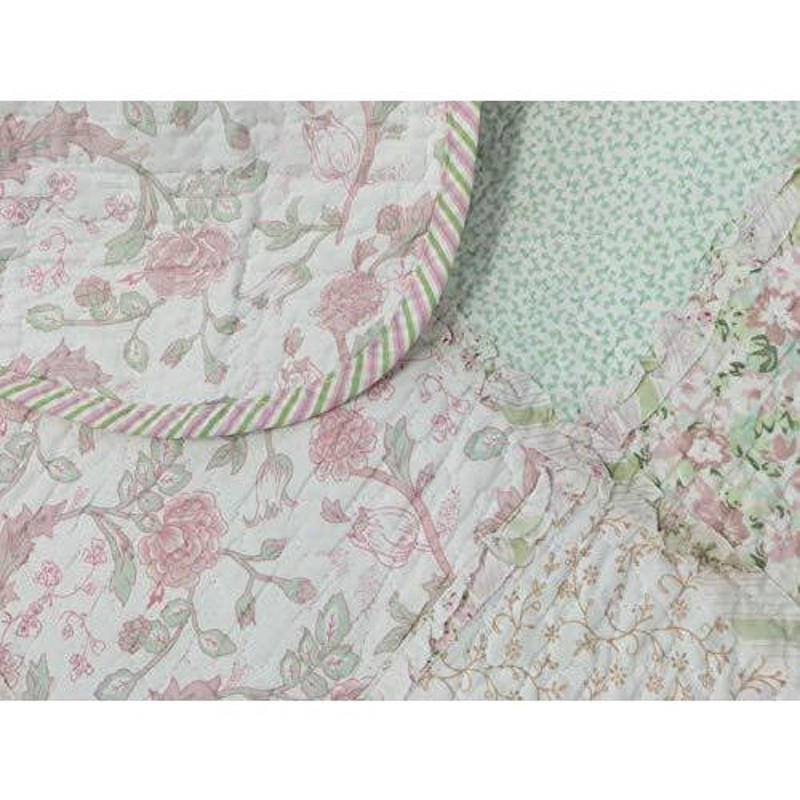 CozyラインホームFashions La Rosa Reveフローラルピンクグリーン