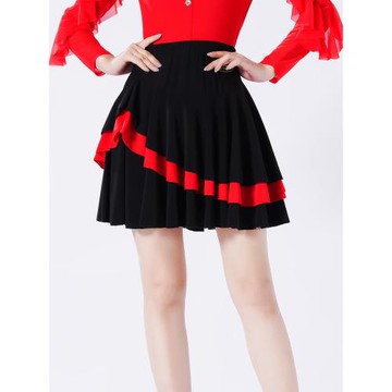 藝尚舞拉丁舞百褶裙女吉特巴舞表演短裙成人交誼舞廣場舞裙子1801