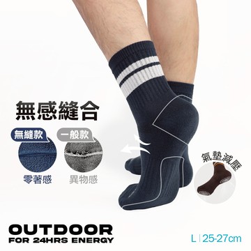休閒無縫條紋氣墊長襪