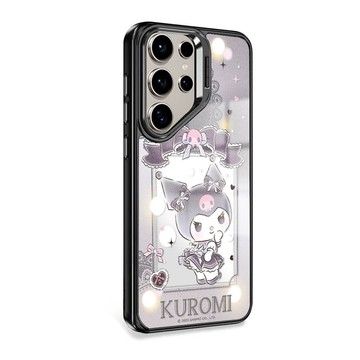 S26/S25/S24/S23軍規合金框隱形立架鏡面磁吸殼-蕾絲酷洛米B