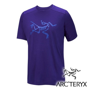 【Arc'teryx 始祖鳥】男 Ionia Logo羊毛短袖圓領衫『聲波藍/伊萊克藍』X006796 戶外 露營 登山 健行 休閒 時尚 羊毛 短袖 上衣
