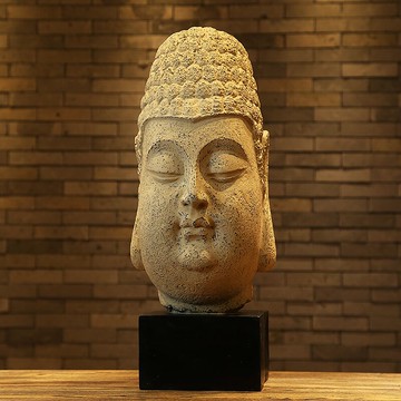 新中式擺件佛頭禪意古典家居飾品客廳玄關藝術佛像招財鎮宅工藝品