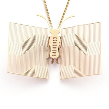 可換翅膀蝴蝶項鍊 書卷(金) 醫療級薄鋼飾品 設計師最愛 獨家設計