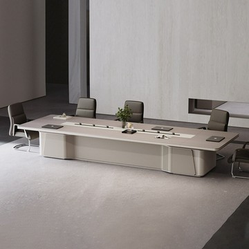 會議桌簡約現代大型長條桌子商用商務洽談桌長方形會議桌椅組合
