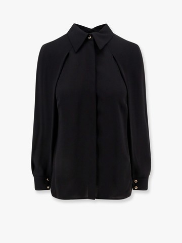 Viscose shirt with gold metal button - ELISABETTA FRANCHI - gender_Woman