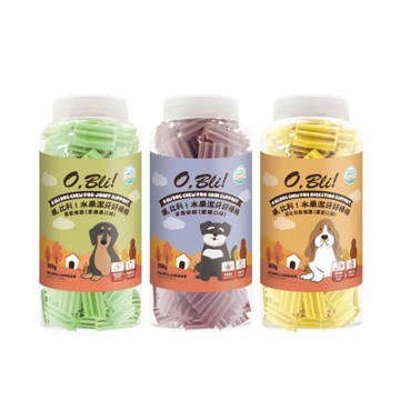 O Bli！噢比利！水果潔牙好棒棒系列 300g x3入組(購買第二件贈送寵物玩具x1包)