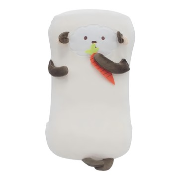 J&N 小綿羊造型長抱枕 卡通動物造型 記憶棉 腰枕/午安枕  40 x 20 x 10cm  米白色