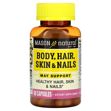 Mason Natural, 身體、頭髮、皮膚和指甲，60 粒膠囊