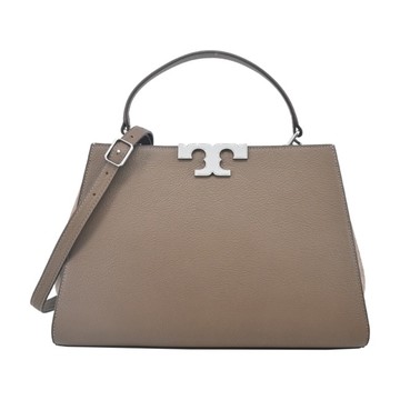 TORY BURCH ELEANOR 銀字LOGO手提兩用公事包-奶灰153215-250