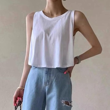 MANIFEST 正韓下傘短版背心 韓國女裝 韓國棉質背心 現貨商品 涼感 短版  熱帶國家 渡假 現貨商品