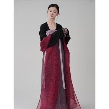 美色集「楊梅酒」唐制垂領衫漢元素垂領漢服齊胸八破裙唐制帔子