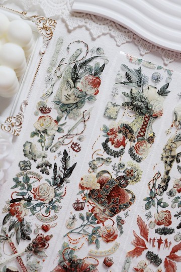 血色桂冠 復古宮廷綜合集 PET 和紙膠帶 鐳射金 台灣製 10米卷