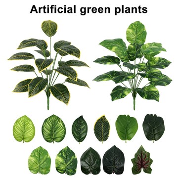 洛陽牡丹 仿真綠植人造18叉龜背葉植物葉植物牆造景裝飾戶外花卉綠植