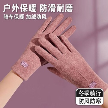 ⚡台灣出货⚡保暖手套加绒秋冬女士手套简约时尚亲肤骑行开车可触屏冬天防寒10.18