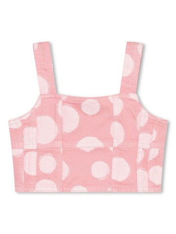 Marc Jacobs Kids - polka-dot twill cropped top - kids - Cotton/Elastane - 10 - Pink