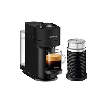 【Nespresso】臻選厚萃 Vertuo Next 經典款膠囊咖啡機 迷霧黑+A3黑色奶泡機組合