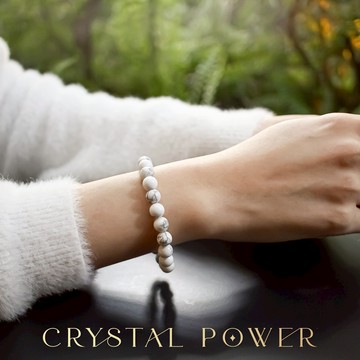 快速出貨⏰限時優惠【Crystal Power】白紋石能量水晶手鍊💤助眠神器  金牛座生日快樂