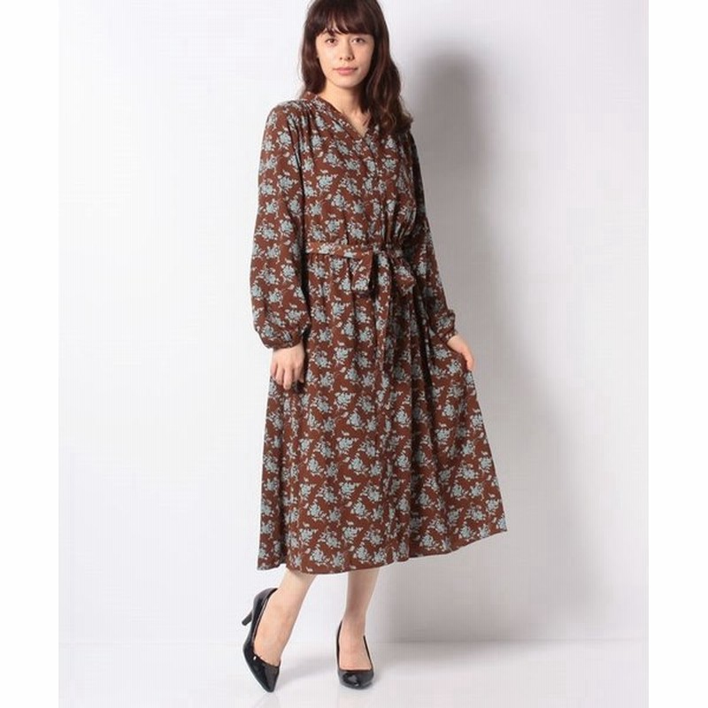 テチチ Techichi 花柄ウエスト切替ワンピース Ls 通販 Lineポイント最大0 5 Get Lineショッピング