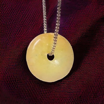 【願‧平安】冰種黃翡翡翠平安扣吊飾 | 天然緬甸玉翡翠A貨 |送禮