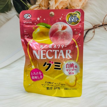 日本 FUJIYA 不二家 NECTAR 白桃芒果風味 心型果汁軟糖 48g 造型軟糖 愛心軟糖
