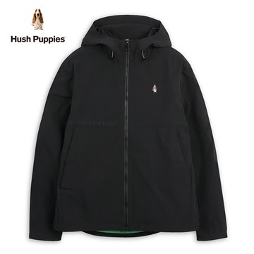 Hush Puppies 外套 男裝素色品牌英文防潑水刺繡小狗外套