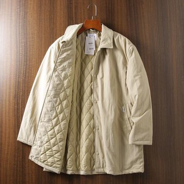 日系復古！外貿尾貨休閑青年男士中長款翻領加厚保暖棉衣棉服外套