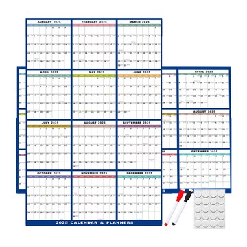 洛陽牡丹 AMZ 雙面可擦掛曆英文工作日程計畫表掛牆年曆365天打卡記錄日曆