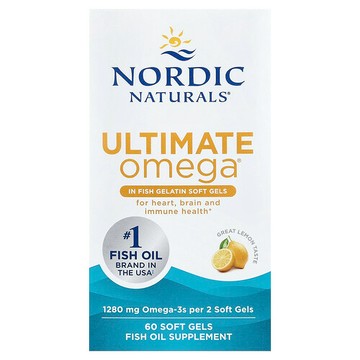 Nordic Naturals, Ultimate Omega®，檸檬味，60 粒軟膠囊（每粒軟膠囊 640 毫克）